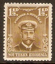 Southern Rhodesia 1924 1d Bistre-brown. SG3.