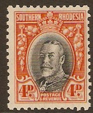Southern Rhodesia 1931 4d Black and vermilion. SG19a.