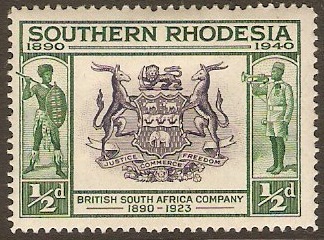 Southern Rhodesia 1940 d Slate-violet and green. SG53.