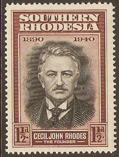 Southern Rhodesia 1940 1d Black and red-brown. SG55.