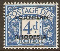 Southern Rhodesia 1951 4d blue. SGD5.