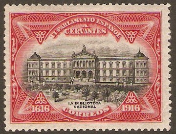 Spain 1916 Black and carmine Official Stamp. SGO358.