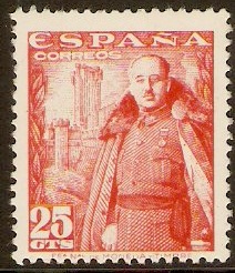Spain 1948 25c Vermilion - General Franco series. SG1094.