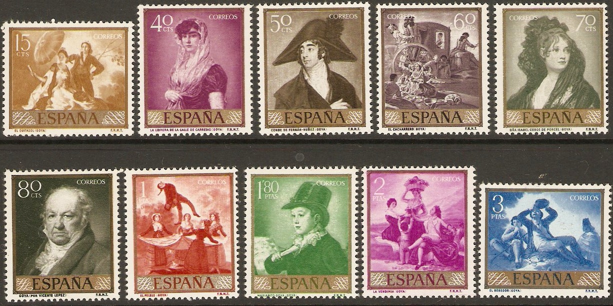 Spain 1958 Goya Commemoration Set. SG1273-SG1282.