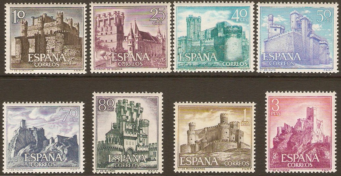 Spain 1966 Castles Set-1st. Series. SG1798-SG1805.