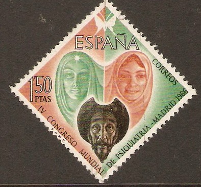 Spain 1966 1p.50 Psychiatric Congress Stamp. SG1806.