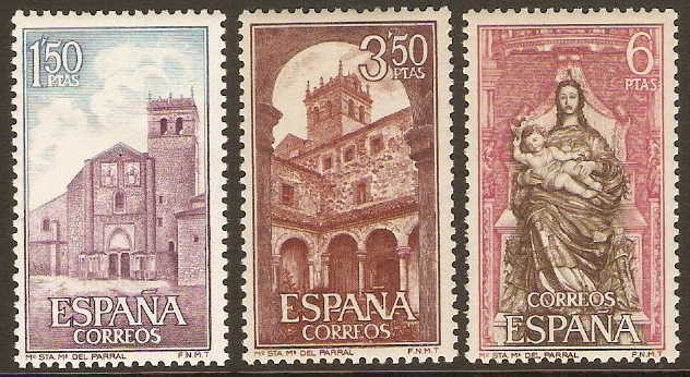 Spain 1968 Santa Maria Monastery Set. SG1952-SG1954.