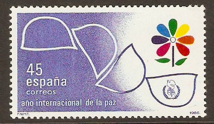 Spain 1986 45p Intenational Peace Year Stamp. SG2862.