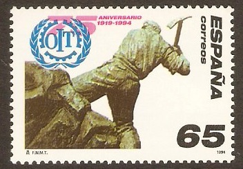 Spain 1994 65p ILO Anniversary Stamp. SG3265.