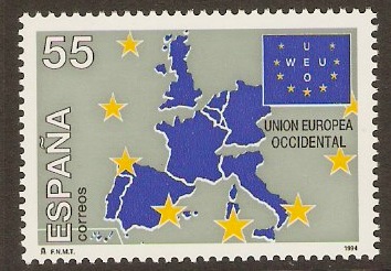 Spain 1994 55p European Anniversary Stamp. SG3296.