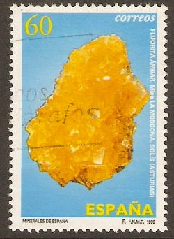 Spain 1996 60p Minerals (3rd. Series) - Amber Fluorite. SG3367.