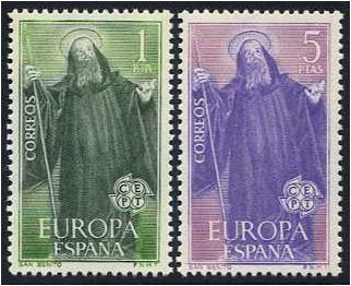 Spain 1965 Europa Stamp Set. SG1735-SG1736.