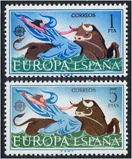 Spain 1966 Europa Stamp Set. SG1807-SG1808.
