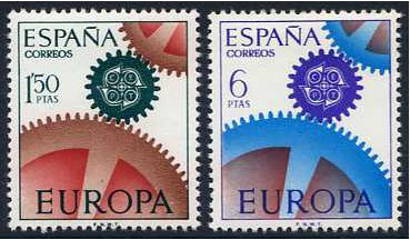 Spain 1967 Europa Stamp Set. SG1853-SG1854.