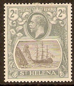 St Helena 1912 2d Black and greyish slate. SG75.