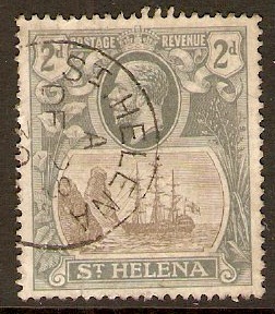 St Helena 1922 2d Grey and slate. SG100.