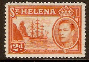 St Helena 1938 2d Red-orange. SG134.