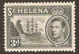 St Helena 1938 3d Grey. SG135a.