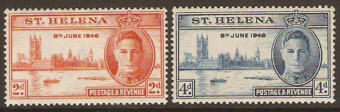St Helena 1946 Victory Set. SG141-SG142.