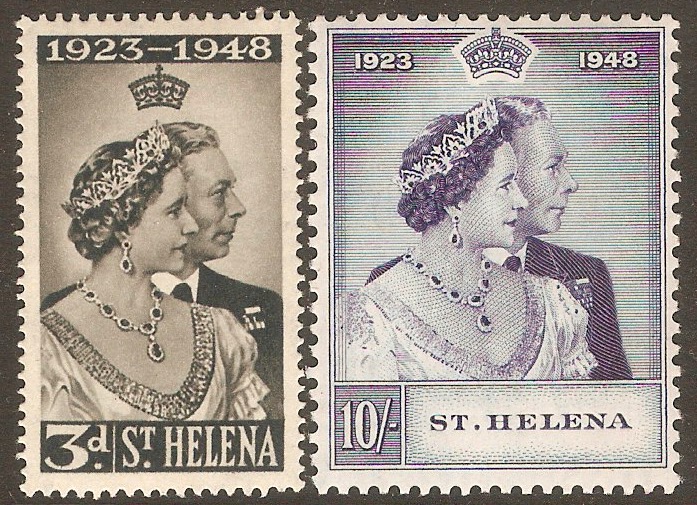 St Helena 1948 Silver Wedding set. SG143-SG144.