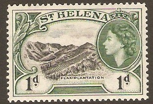 St Helena 1953 1d Black and deep green. SG154.