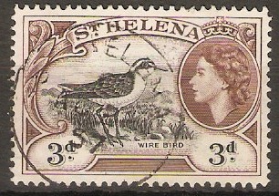 St Helena 1953 3d Black and brown. SG158.