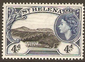 St Helena 1953 4d Black and deep blue. SG159.