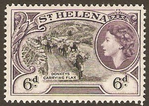St Helena 1953 6d Black and deep lilac. SG160.