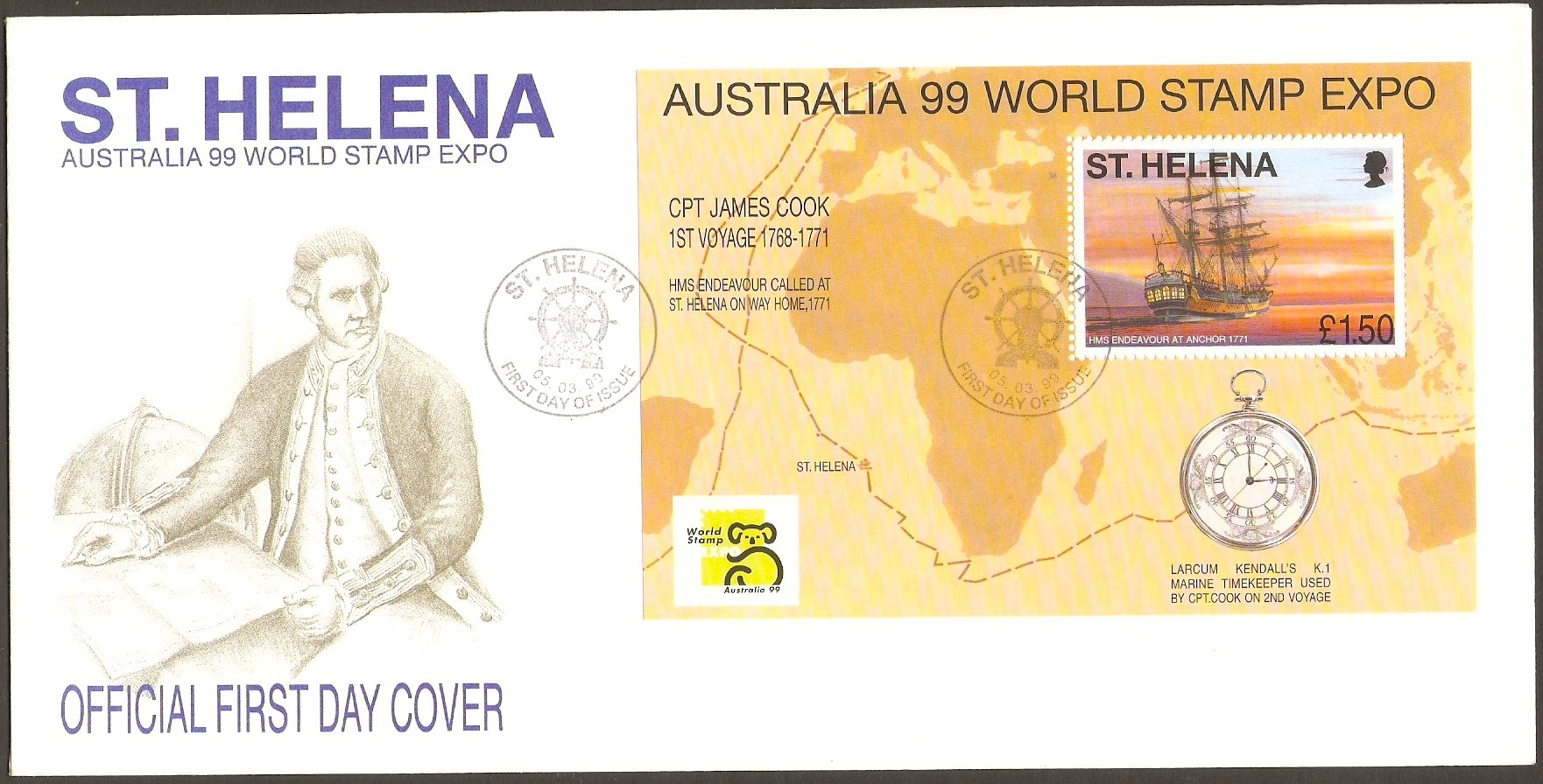 St Helena 1999 Stamp Exhibition FDC.