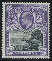 St Helena 1903 2s. Black and Violet. SG60.