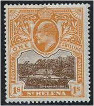 St Helena 1903 1s. Brown and Brown-Orange. SG59.
