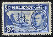 St Helena 1938 3d Ultramarine. SG135. - Click Image to Close