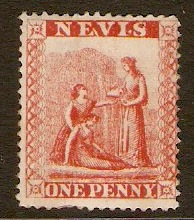 Nevis 1882 1d Pale rose-red. SG15.
