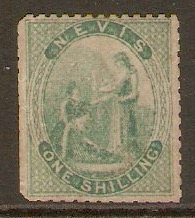 Nevis 1862 1s Green. SG8.