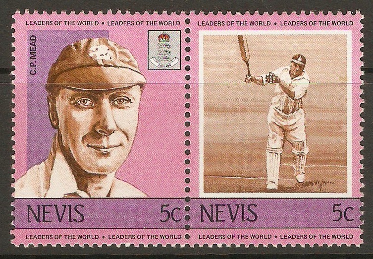 Nevis 1984 5c Cricketers (1st. Series). SG211-SG212.
