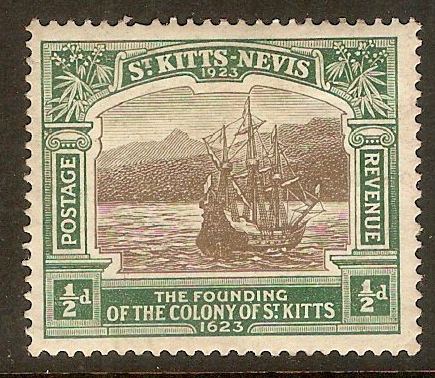 St. Kitts-Nevis 1923 d Black and green. SG48.