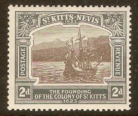 St. Kitts-Nevis 1923 2d Black and slate-grey. SG51.