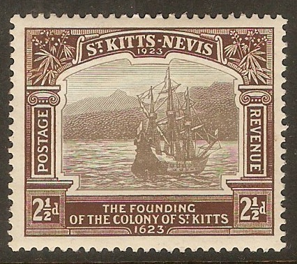 St. Kitts-Nevis 1923 2d Black and brown. SG52.