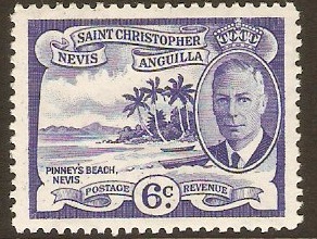 St Kitts-Nevis 1952 6c Ultramarine. SG99.
