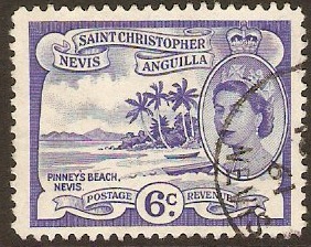 St Kitts-Nevis 1954 6c ultramarine. SG112.