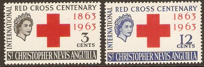St Kitts-Nevis 1963 Red Cross Centenary Set. SG127-SG128.