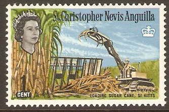 St. Kitts-Nevis 1963 1c Cultural Series Stamp. SG130.