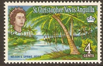St. Kitts-Nevis 1963 4c Cultural Series Stamp. SG133.