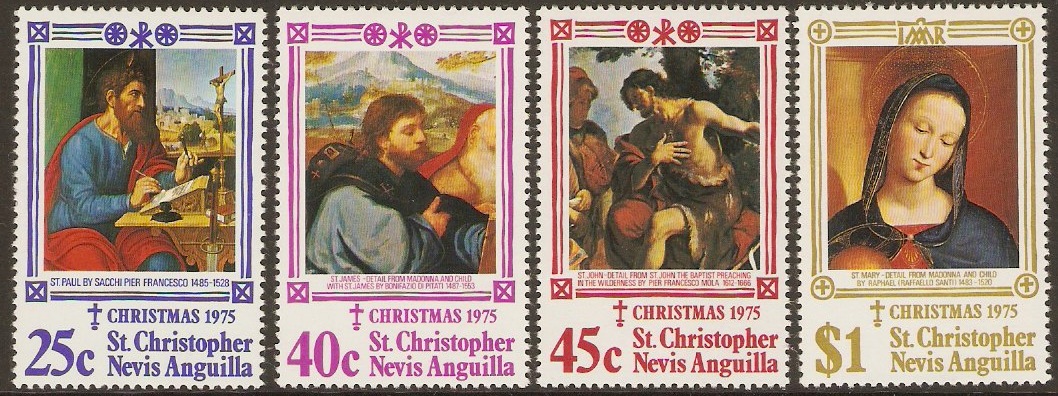 St. Kitts-Nevis 1975 Christmas Set. SG346-SG349.