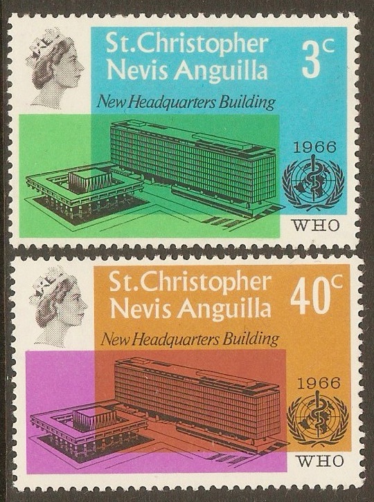 St. Kitts-Nevis 1966 WHO Headquarters set. SG161-SG162.