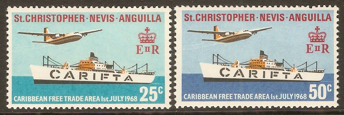 St. Kitts-Nevis 1968 Free Trade Set. SG188-SG189.