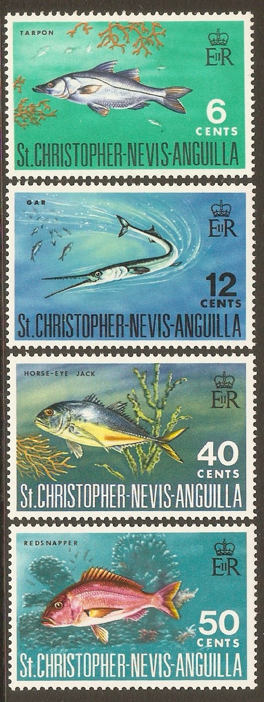 St. Kitts-Nevis 1969 Fish Set. SG195-SG198.