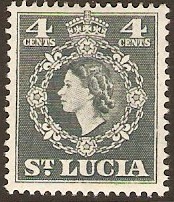 St Lucia 1953 4c Slate. SG175.