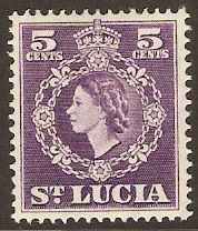 St Lucia 1953 5c Violet. SG176.