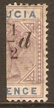St Lucia 1891 d on half 6d Dull mauve and blue. SG54. - Click Image to Close